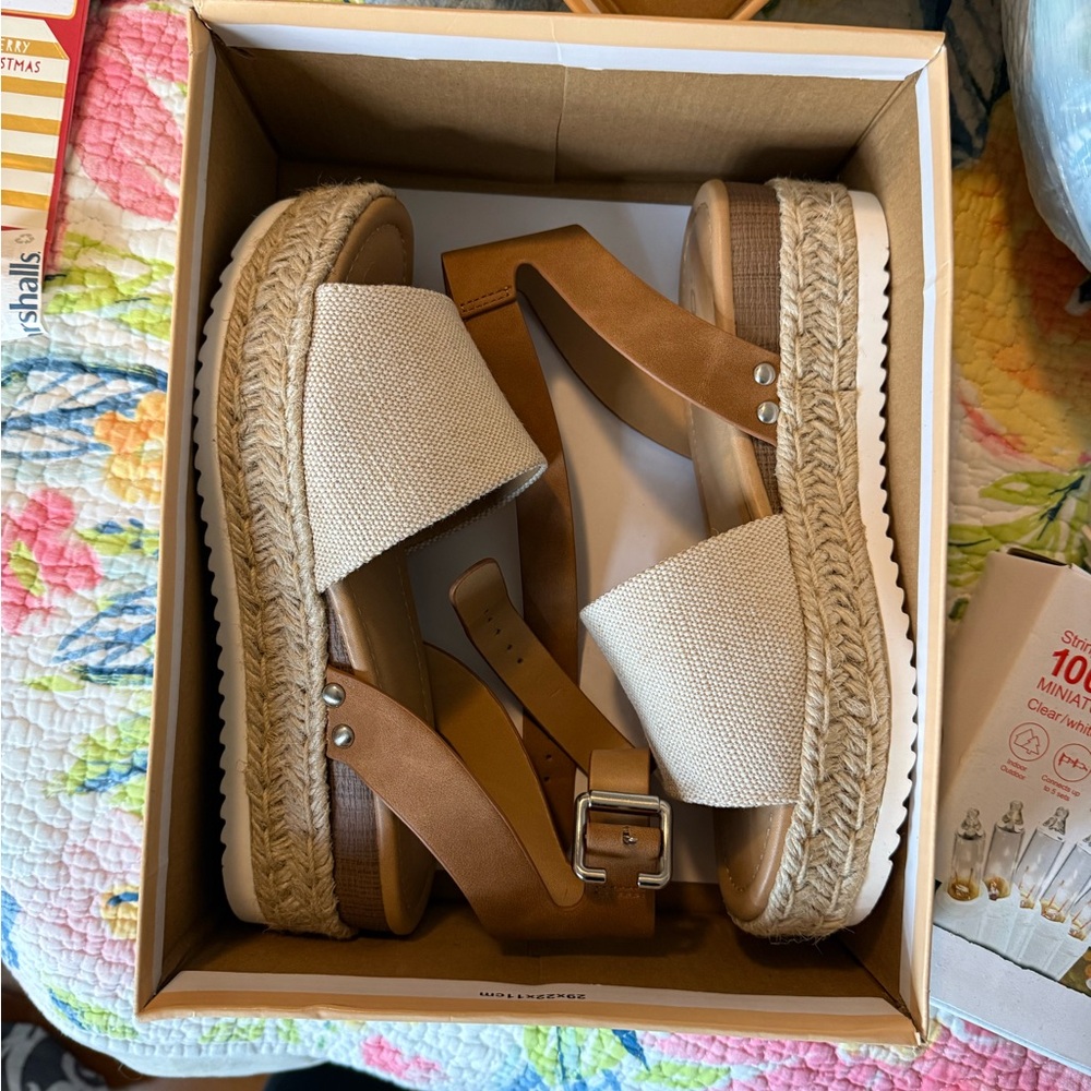 Soda Tan and Cream Espadrille Sandals